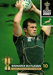 2011 BIG BALL RUGBY WORLD CUP COLLECTION -BISMARCK DU PLESSIS  BASE CARD NR 132