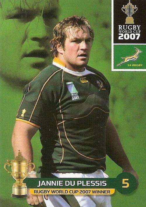 2011 BIG BALL RUGBY WORLD CUP COLLECTION - JANNIE DU PLESSIS BASE CARD NR 143