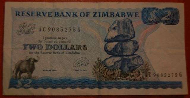 *****Zimbabwe, Two ($2) Dollars (Good Condition - See the picture)