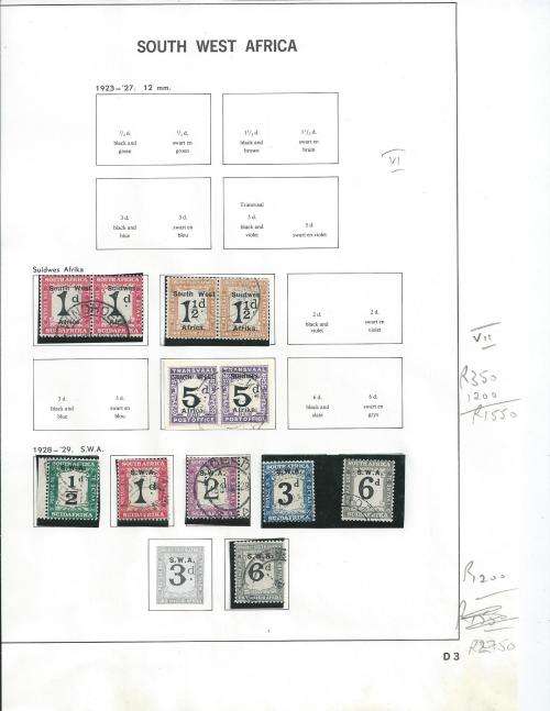 South West Africa selection of postage dues, used and high in value!!!!!!
