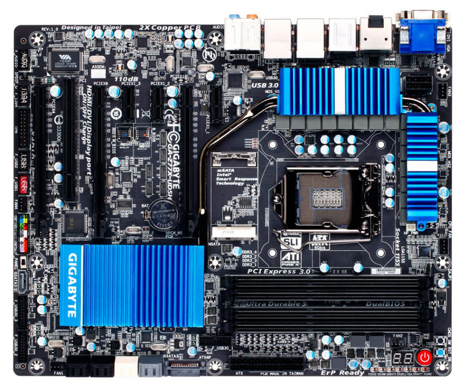 Gigabyte GA-Z77X-UD5H LGA 1155 AMD CrossFireX/NVIDIA SLI Dual LAN Dual UEFI BIOS ATX Motherboard