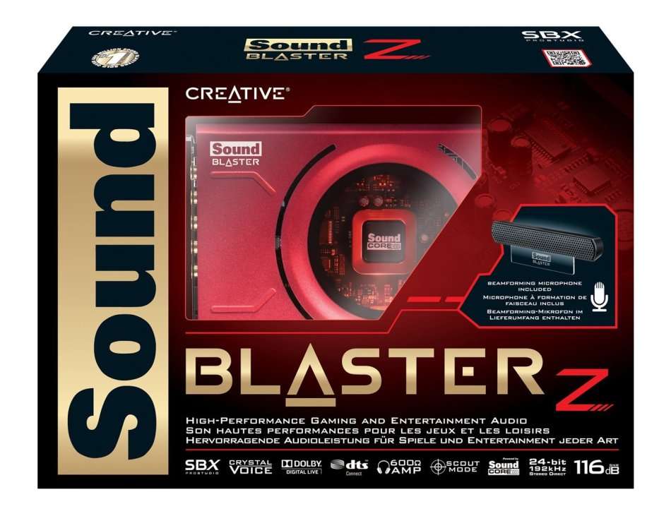 Creative Sound Blaster Z PCIe Gaming Sound Card inc High Performance Amp and Beam Forming Microphone