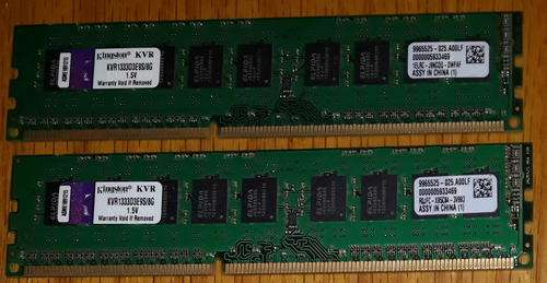 16GB Kingston 2 x 8GB 1333MHz 1.5V KVR 133D3E9S-8G