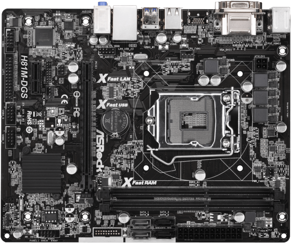 ASROCK H81M-DGS MicroATX Socket 1150 Motherboard