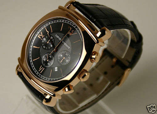 ***R5999*** Emporio Armani Mens Classic Black Dial Chronograph Watch