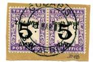 South West Africa Postage Due SACC12  5d Used pair on piece