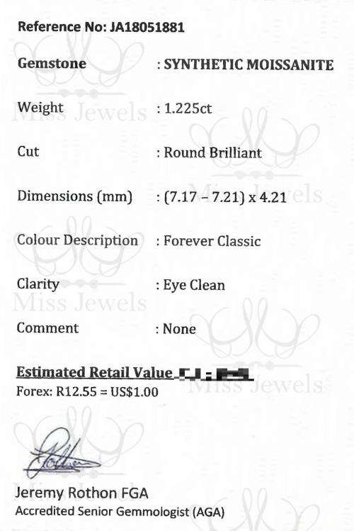 1.225ct Forever Classic Moissanite