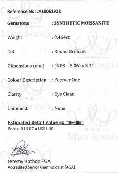 0.464ct Forever One Moissanite
