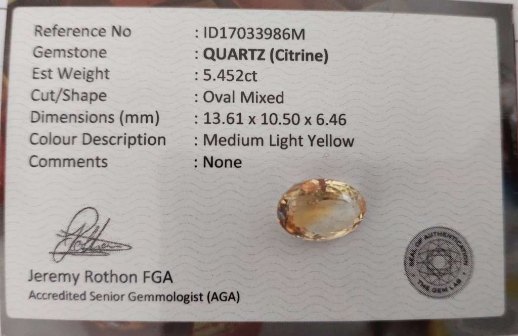 5.45ct Oval Citrine