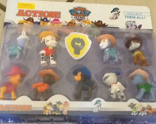 paw patrol plastic figurines set of 9 - great for cake topper  -6cm