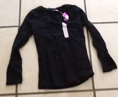 Ackermans girls black longsleeve shirt  - with tags on  - 12-13yr