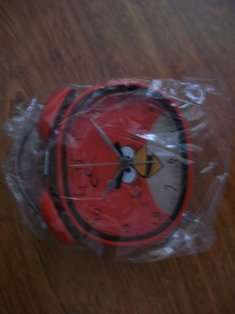 Angr bird twin bell alarm clock (steel, nice and sturdy) - red