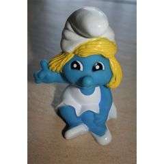 Smurf savings bank/ colour changing night light 13cm high - smurfette