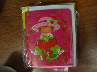 KIDS PARTY invitation (10) with envelope - strawberry shortcake