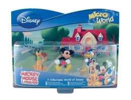 mickey mouse disney micro world figurines +-6cm high - perfect for cake toppers 3 in pack