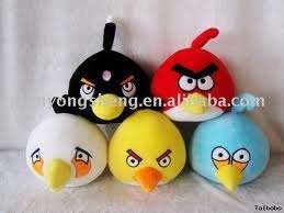 Angry bird keyring or cellphone novelty soft toy bird +-6 cm - various color sent - no red