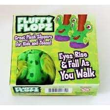 Fluffy flopz kids slippers ears rise and fall as you walk - shoe size 13-2.5 - frog