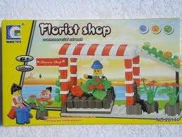 Building brick toys - fits well with legos - florist shop 145 pieces