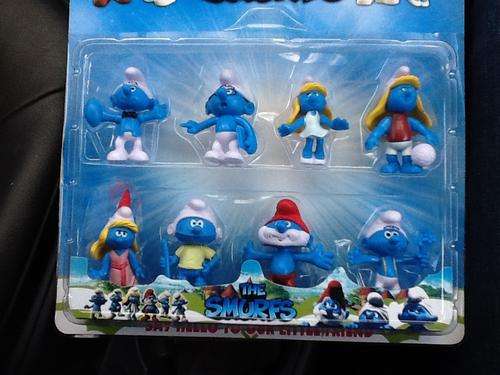 SMURF set of 8 characters - work for cake toppers also