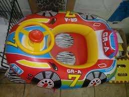 Baby boat swimming float with steering wheel 67x50cm -main colour RED