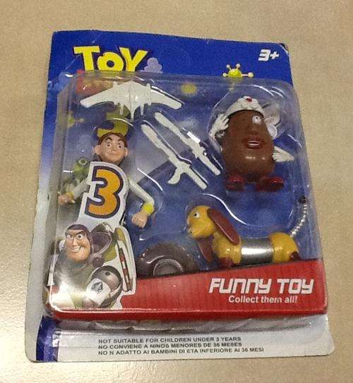 Toy story -  jesse 11cm and dog and mrs potato -packaging bit damaged - great cake topper