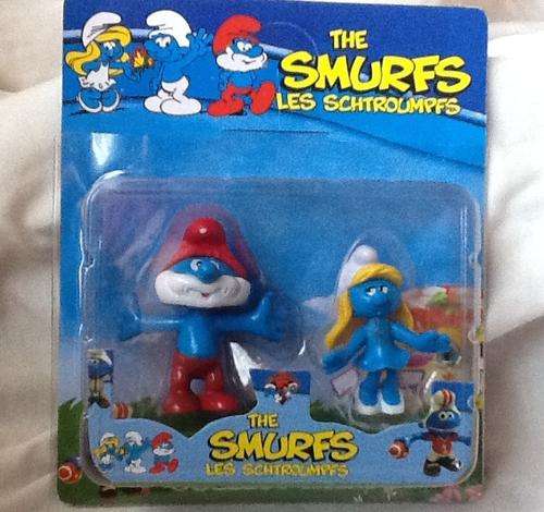 SMURF set of 2 characters - work for cake toppers also - smurfette and papa