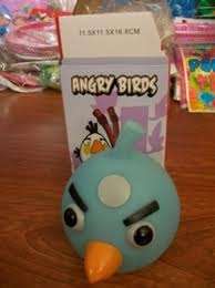 Angry bird savings tin / bank - blue - 14cm