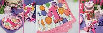 pink 1st birthday party serviettes (20)