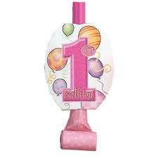 pink 1st birthday party blow outs (5)