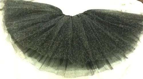 Girls tutu skirt - black animal print look