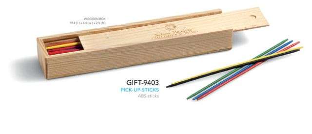 Pick up sticks game in wooden box