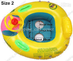 Baby boat swimming float  - trumpet boat with steering - main color blue