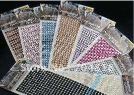 Rhinestone BLING sticker sheet - Scrapbooking and crafts - small white pearl