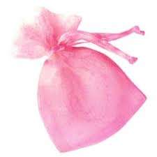 Organza bag - pink -  14x20cm