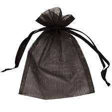 Organza gift bag - black -  13x18cm