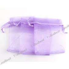 Organza gift bag - lilac purple -  13x18cm