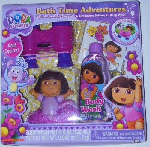 DORA BATH Time adventures set - pouf, binoculars, tattoos, body wash
