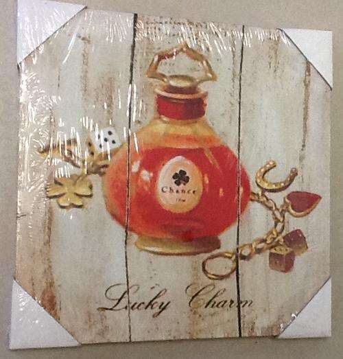 Canvas lucky charm perfume bottle picture 30x30cm