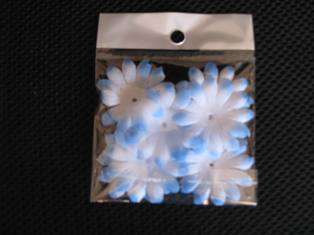 FLOWERS WHITE & BLUE 10 PER PACK was R3