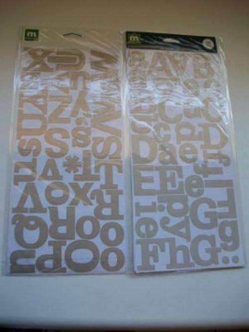 MAKING MEMORIES ALPHABET STICKERS -108 PCE - BEIGE
