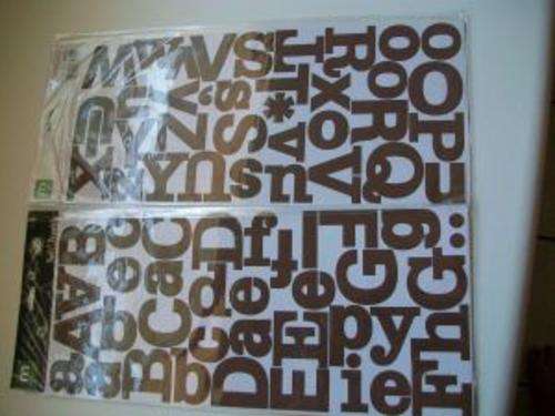 MAKING MEMORIES ALPHABET STICKERS -108 PCE - BROWN - scrapbooking