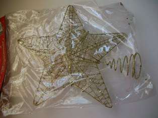 Xmas , Christmas Decorations  - Large gold star 23cm