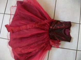 MAROON DRESS WITH NET BOTTOM( +-4-5YRS )