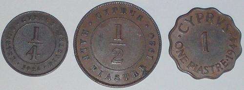 Set of 3 RARE Cyprus Coins 1926-1944