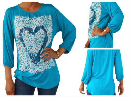 Ladies heart print top - size 34