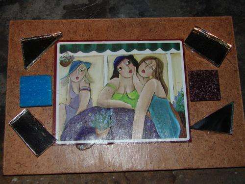 3 Ladies - Decoupage on wood with a twist