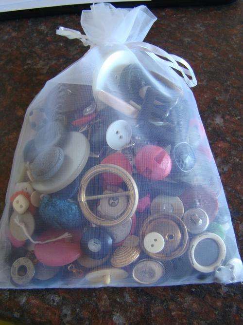 Buttons in organza bag