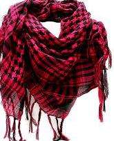 100% COTTON Scarf - Cerise and black check
