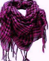 100% COTTON Scarf - Purple and black check