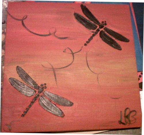 Dragonflies in orange
